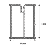 Legar aluminiowy systemowy 39x50mm (2,8m) Lenta