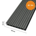 Deska tarasowa kompozytowa 25x160mm (3m) komorowa GRAFIT Gamrat WPC - obrazek 5