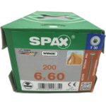 SPAX Wkręty do konstrukcji 6x60 WIROX (200szt.) Srebrny