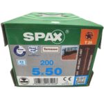 SPAX Wkręty do drewna - do tarasu A2 5x50 (200szt.) stare złoto