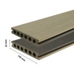 Deska tarasowa kompozytowa 22x145mm (3m) komorowa Silver Fir/Dark Silver Gardin DECO 2.0