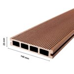 Deska tarasowa kompozytowa 25x140mm (5m) komorowa BRĄZ 4DECK Select