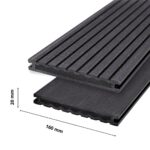 Deska tarasowa kompozytowa  20x160mm (3m) pełna GRAFIT Gamrat PREMIUM WPC
