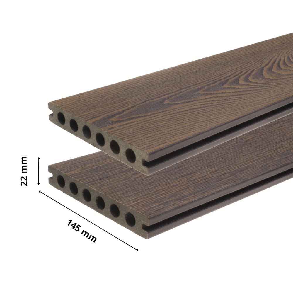 Gardin-natur-chestnut.jpg Deska tarasowa kompozytowa 22x145mm (3m) komorowa Chestnut Gardin DECO X - obrazek 1