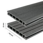 Deska tarasowa kompozytowa 23x146mm (4m) komorowa SZARY Gardin PLUS 2.0