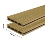 Deska tarasowa kompozytowa 23x146mm (4m) komorowa ZŁOTY DĄB Gardin NATUR