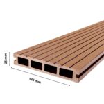 Deska tarasowa kompozytowa 25x140mm (4m) komorowa JASNY BRĄZ 4DECK Select